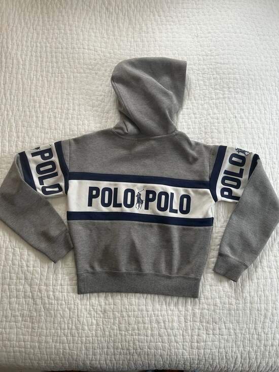 Polo Ralph Lauren Women's Double Knit Spellout Logo Cropped Hoodie Size SP - Picture 2 of 12